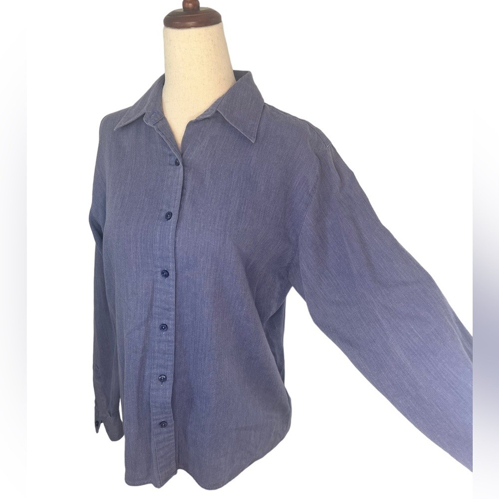 Pendleton Blue Button Down Long Sleeve Shirt - Si… - image 2